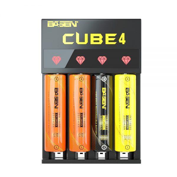 shopping סוללות ומטענים BASEN CUBE 4 Slots Battery Charger 18500/14650/16650/26650/21700 Charger With US/EU Plug