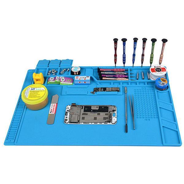 shopping כלים מקצועיים S-170 480x318mm Silicone Pad Desk Work Mat Heat Insulation Maintenance Platform for BGA PCB Soldering Repair Tool