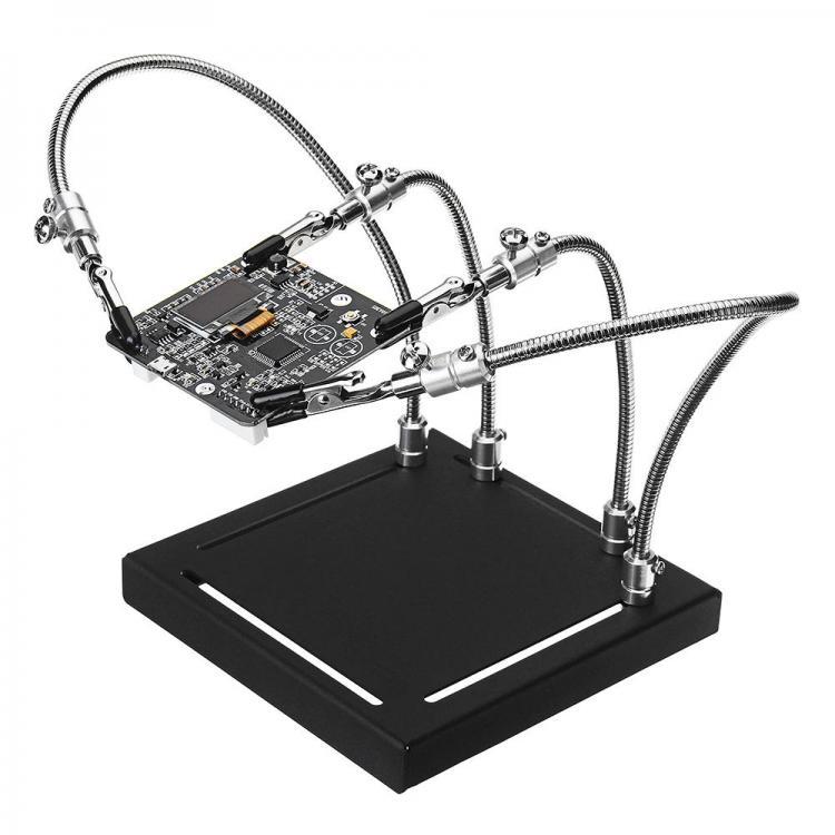 shopping כלים מקצועיים YP-001 Metal Base Universal 4 Flexible Arms Soldering Station PCB Fixture Helping Hands Four Hand UPGRADE VERSION