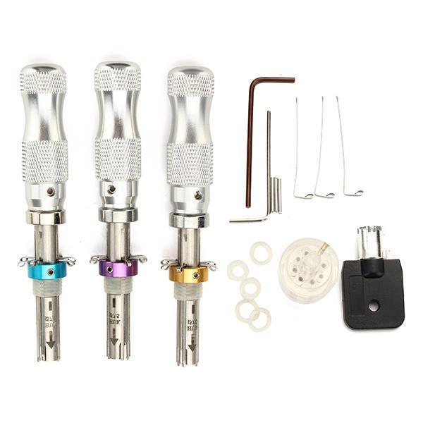 shopping כלים מקצועיים 3Pcs Tubular 7 Pins Lock Pick Tools with Transparent 7 Pin Tubular Lock Cylinder Locksmith Tools