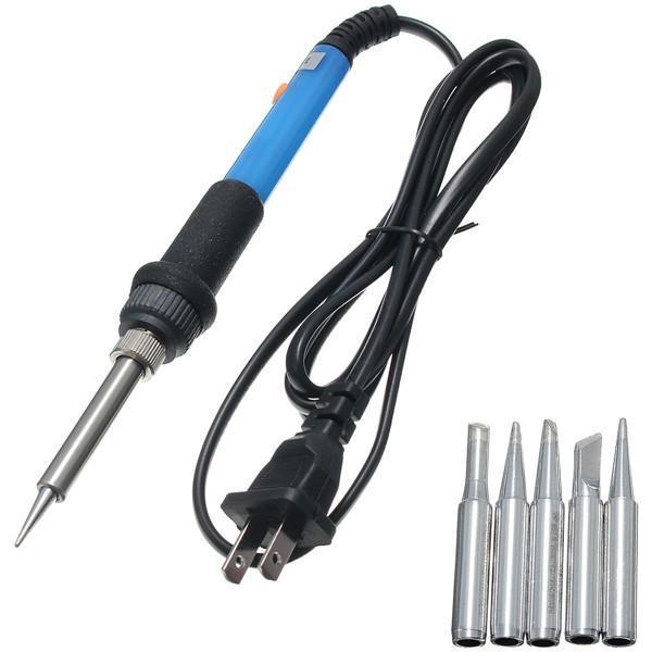 shopping כלים מקצועיים 110V 60W Adjustable Electric Temperature Soldering Iron Gun With 5pcs Tips