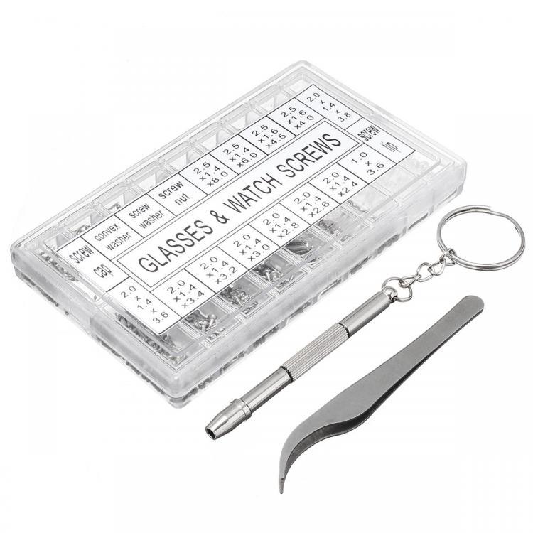 shopping כלים מקצועיים 1000Pcs Micro Eyeglass Sunglass Spectacles Tiny Screw Nut Set Repair Kit Tools