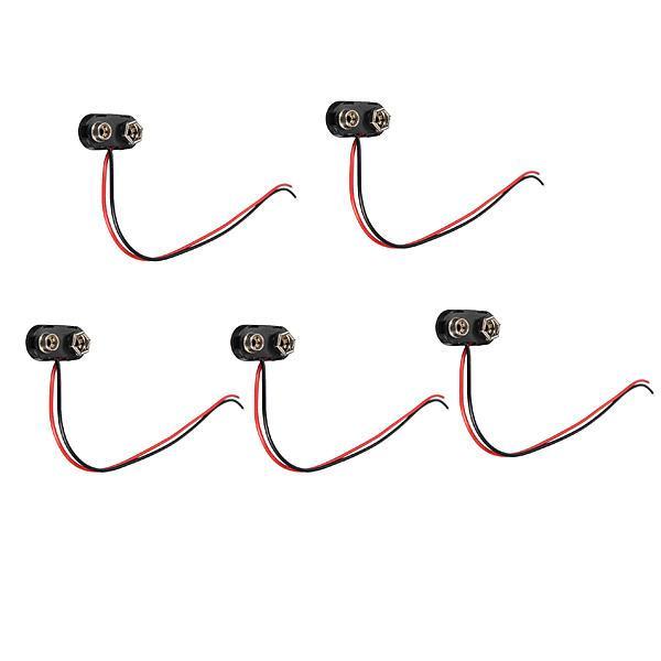 shopping כלים מקצועיים 5pcs Hard Plastic 9V Battery T-type Snap On Connector 150mm Wire Cable Lead
