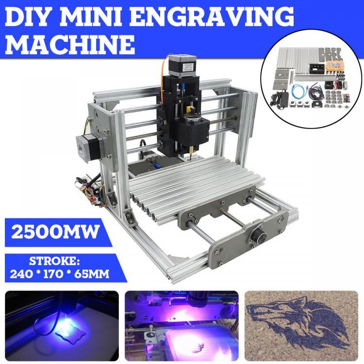 shopping ציוד ללייזר 2417  3AXIS 2500MW  Axis Mini DIY CNC Router Wood Craving Engraving Cutting Milling Desktop Engraver Machine  Laser Engraving Mach