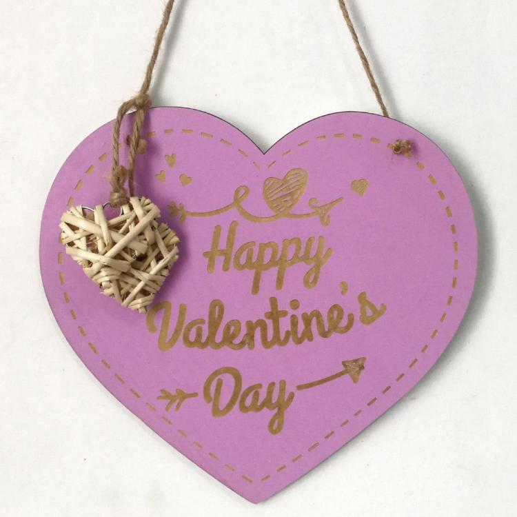 shopping ציוד ללייזר Valentine's Day Laser Engraving Wood Heart Door Decor Wall Hanging Sign Craft Ornaments Party Decorations
