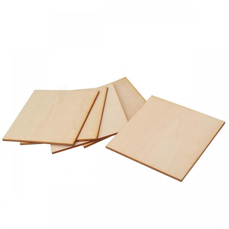 shopping ציוד ללייזר 5Pcs 10x10cm Basswood DIY Wood Sheet Unfinished Unpainted Building Model Laser Engraving Blank Sheet Wooden Craft Making