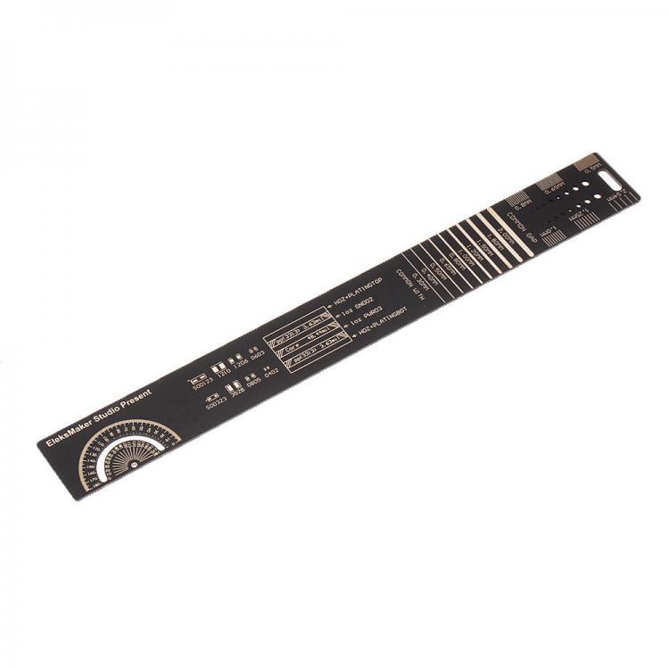 shopping ציוד ללייזר EleksMaker 25cm Multifunctional PCB Ruler Electronic Measuring Tool Resistor Capacitor Chip IC SMD Diode Transistor 180 Degrees Ru