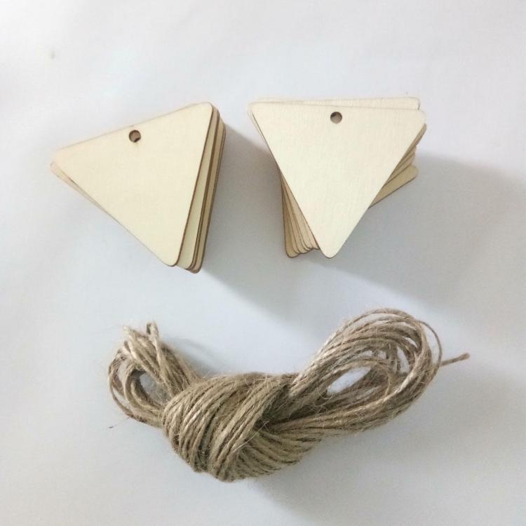 shopping ציוד ללייזר 25Pcs Blank Triangle Wood Chips Sheet Hanging Tags Ornament Laser Engraving DIY Art Wedding Decor