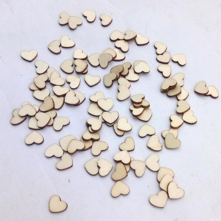 shopping ציוד ללייזר 100Pcs Laser Engraving Rustic Wooden Love Heart Crafts DIY Wedding Table Scatter Confetti Vintage Decorations Gift