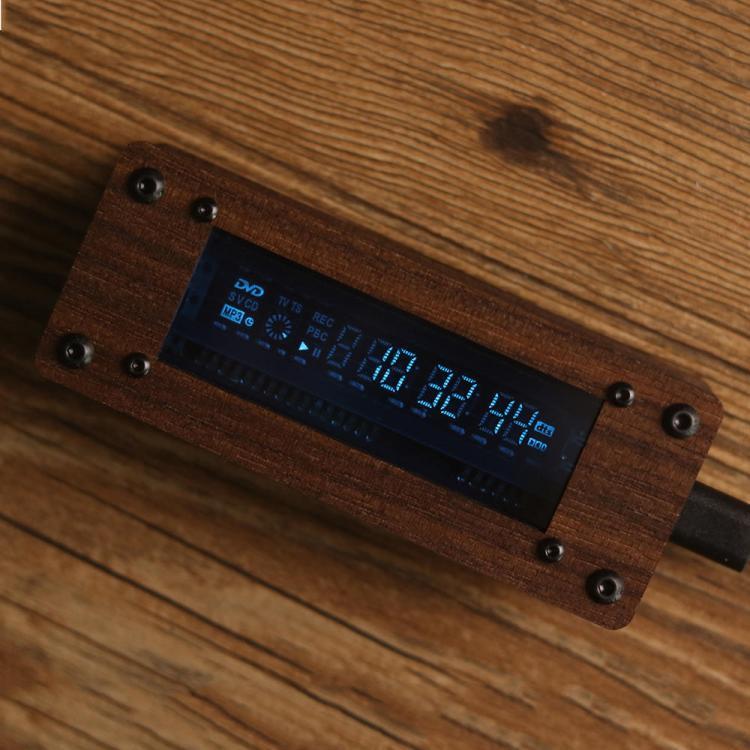 shopping ציוד ללייזר EleksMaker&reg; EleksVFD Retro VFD Clock Tube Type-C Black Walnut Case Mini Creative Desktop Glow Clock