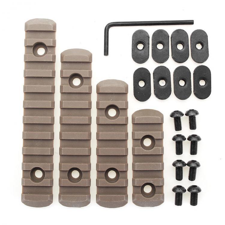 shopping ציוד ללייזר Tactical Polymer Picatinny Rail Sections 5/7/9/11 Slot 2 Colors for Handguard Laser Scope Flashlight