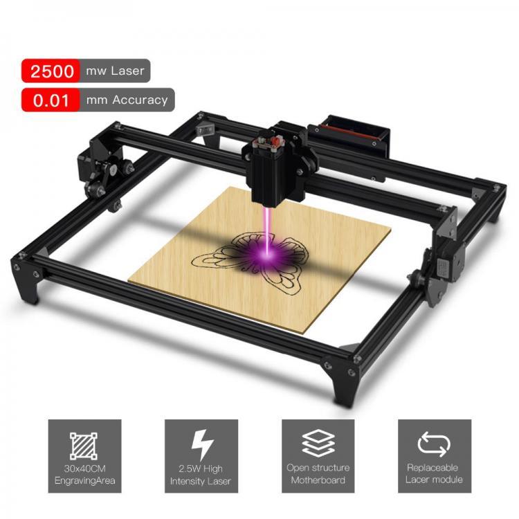 shopping ציוד ללייזר C30 2500mW 450x400mm Large Engraving Area Black Laser Engraving Machine CNC Laser Printer