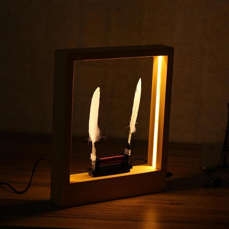shopping ציוד מעבדה Light Time Motion Art Photo Frame LED Optical Sculpture Desktop Magic Modern Decorations
