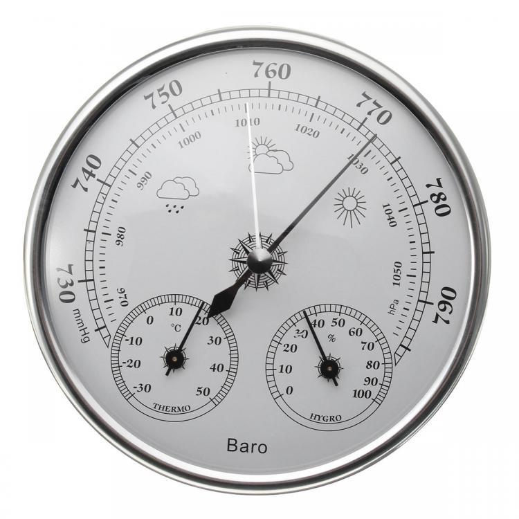 shopping ציוד מעבדה 130mm 970~1040hPa Wall Hanging Weather Station Thermometer Barometer Hygrometer