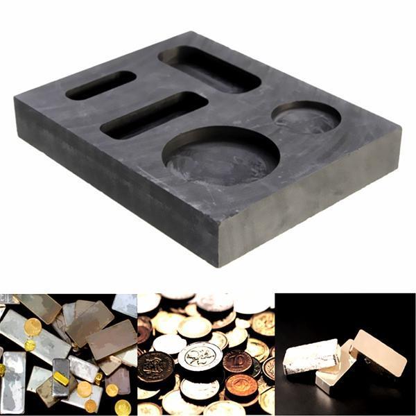 shopping ציוד מעבדה 10 OZ Graphite Crucible Ingot Bar Combo Mold For Silver Gold Melting Casting
