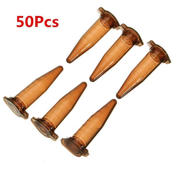 shopping ציוד מעבדה 50Pcs 1.5mL Conical Bottom Centrifuge Tube Graduated Brown Polypropylene EP Tube
