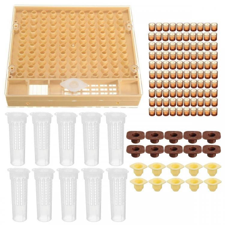 shopping ציוד מעבדה Queen Rearing System Bee Catcher Cage Beekeeping 110 Cell Cups Tool Set Beekeeping Tools Set