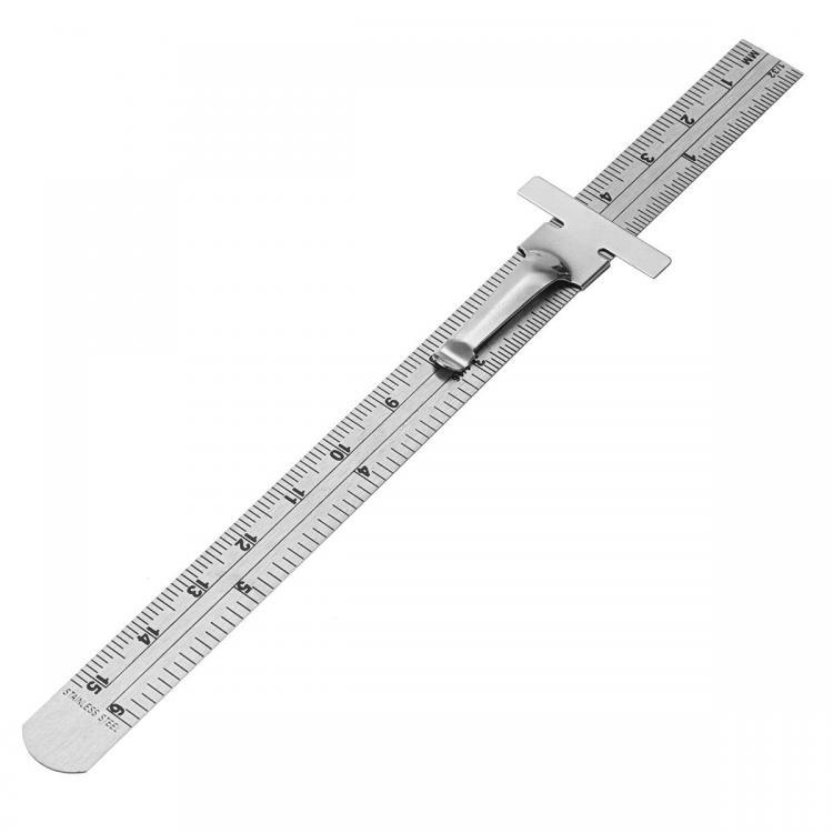 shopping ציוד מעבדה 6 inch Pocket Clip Depth Length Ruler Scale Gauge Marking Measuring Tool Feeler Straight Ruler