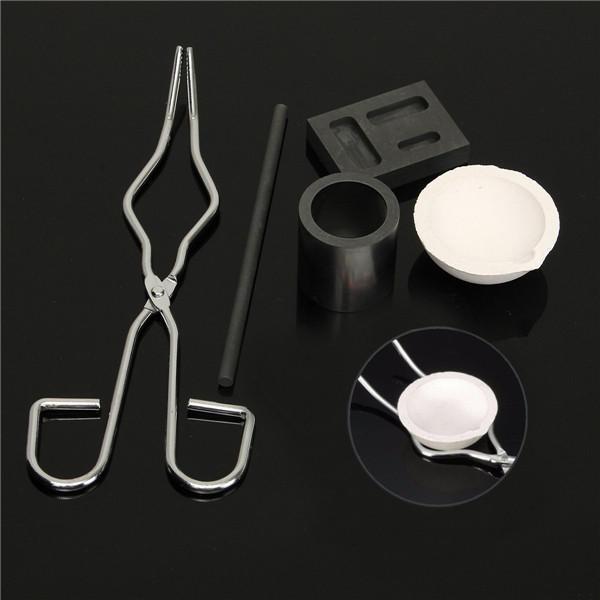 shopping ציוד מעבדה 5Pcs Torch Melting Kit Gold and Silver Crucible Tong Rod Graphite Ingot Mold