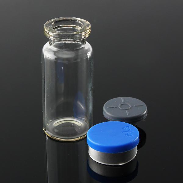shopping ציוד מעבדה 100Pcs 10mL Clear Glass Bottle Storage Vials w/ Stopper Flip Off Seals Aluminum Blue Caps
