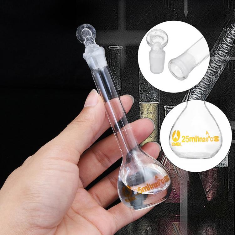 shopping ציוד מעבדה 25ml Clear Glass Volumetric Flask with Stopper Lab Chemistry Glassware Round Bottom