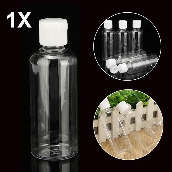 shopping ציוד מעבדה 100ml Clear Plastic Bottles For Travel Cosmetic Lotion Container with White Caps