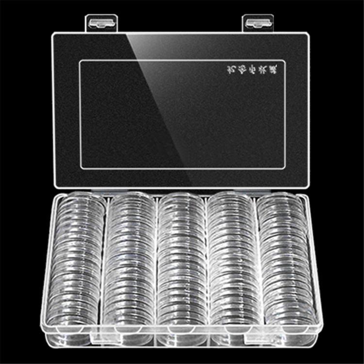 shopping ציוד מעבדה Coins Holder Storage Box Hold 100Pcs 30mm Round Coins Boxes Plastic Protector