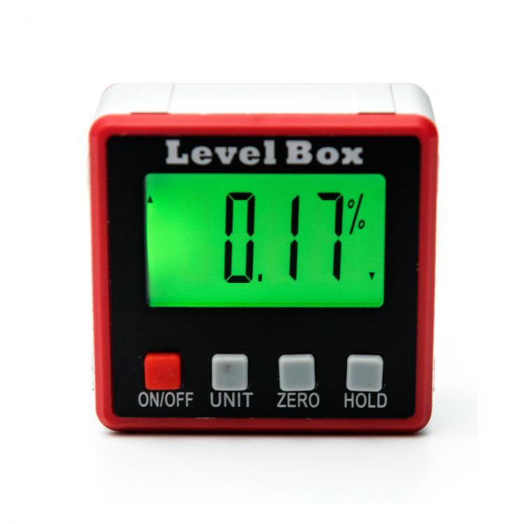 shopping ציוד מעבדה Red Precision Digital Protractor Inclinometer Level Box Digital Angle Finder Bevel Box with Magnet Base