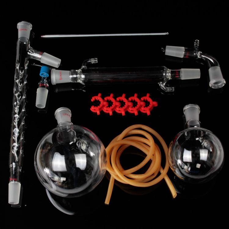 shopping ציוד מעבדה 1000mL 24/40 Distillation Glass Apparatus Vacuum Distill Kit Vigreux Column Laboratory Glassware Kit