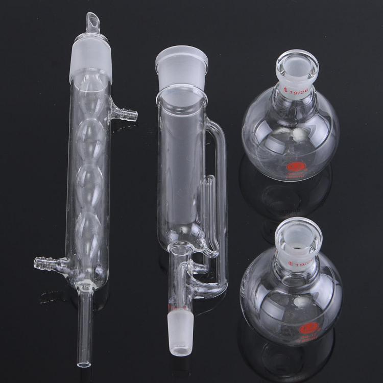 shopping ציוד מעבדה 125ml Glass Soxhlet Extractor Kit Condenser and Extractor with 2x125ml Flask