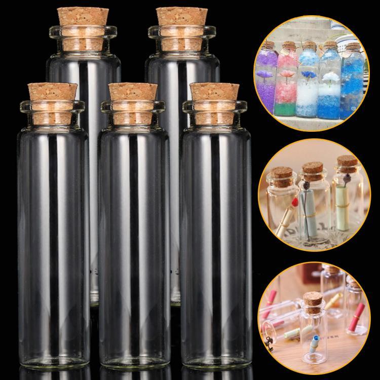 shopping ציוד מעבדה 5 Pcs/Lots 22*80mm 20ml Empty Tiny Small Clear Message Glass Drifting Bottles Vials With Cork For Student Gift