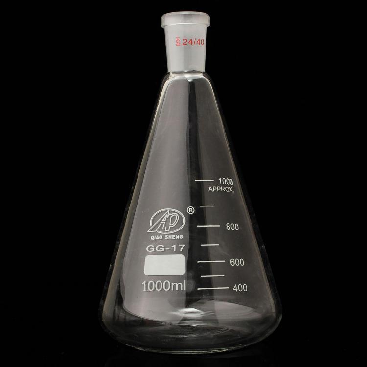 shopping ציוד מעבדה 1000ml,24/40,Glass Erlenmeyer Flask,1L,Conical Bottle,Lab Chemistry Glassware