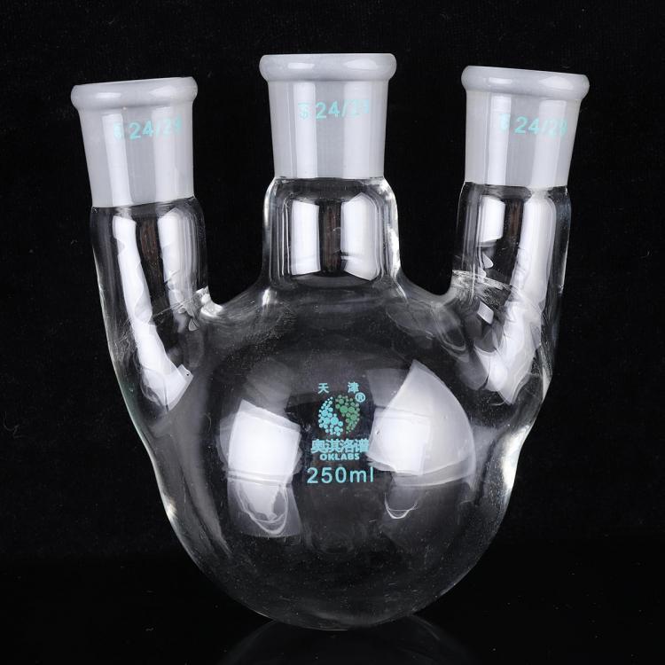 shopping ציוד מעבדה 100ml 250ml 500ml Glass 24/29 Three Neck Round Bottoom Boiling Flask 3-Neck Laboratory Glassware