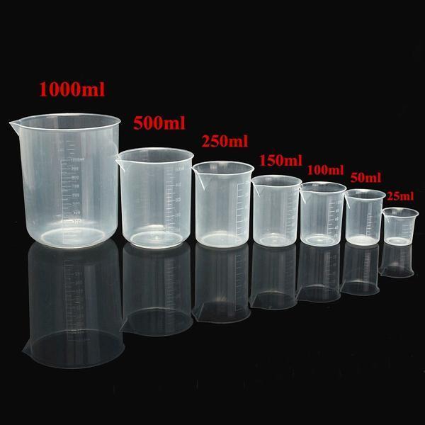 shopping ציוד מעבדה 25mL To 1000mL Graduated Clear Plastic Beaker Volumetric Container For Laboratory