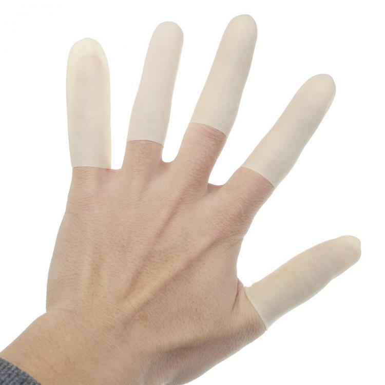 shopping ציוד מעבדה 100Pcs Cutting Edge Latex Finger Cot Anti Slip Rubber Fingertip Protective Finger Gloves