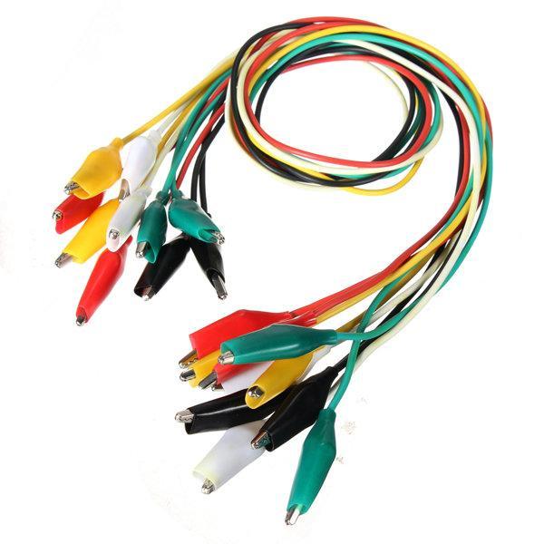 shopping כלי מדידה DANIU 10pcs 50cm Double-ended Clip Cable Alligator Clip Testing Probe Lead Wire