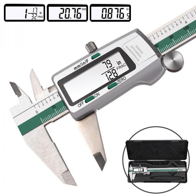 shopping כלי מדידה DANIU Digital Stainless Steel Caliper 150mm 6 Inches Inch/Metric/Fractions Conversion 0.01mm Resolution with Box