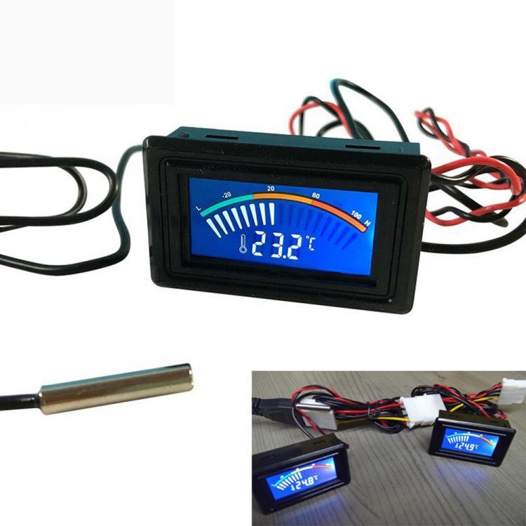 shopping כלי מדידה DC 5-25V Thermometer Temperature Digital Display Meter For Computer Car Water Celsius Measurement +1M Probe Car Thermometer