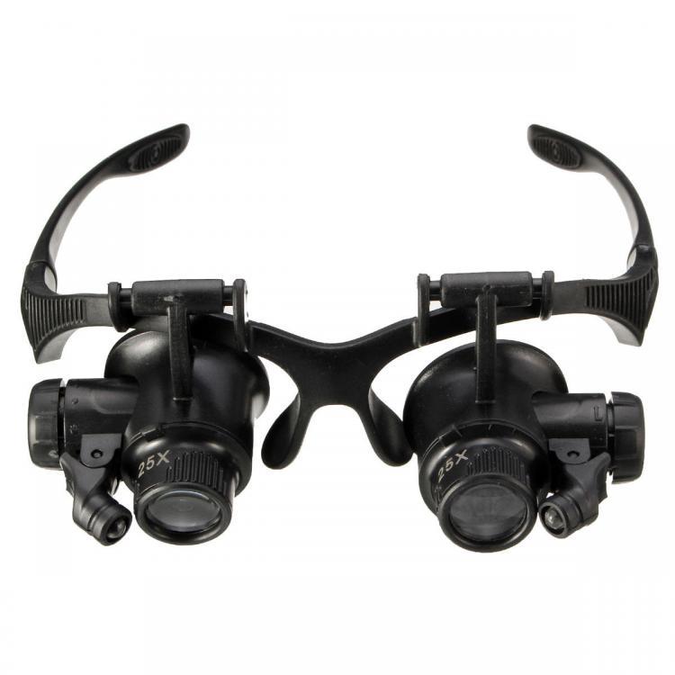 shopping כלי מדידה 10X 15X 20X 25X Spectacles Glasses LED Lamp Magnifier Loupe Jewellery Maintain with 8pcs Replacement
