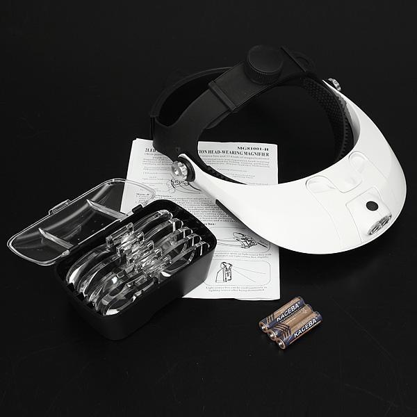 shopping כלי מדידה Headbrand LED Head Light Magnifier Magnifying Glass Loupe 5 Lens