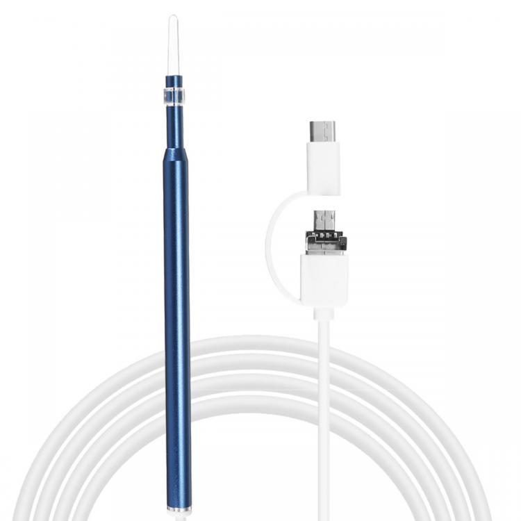 shopping כלי מדידה 3 in1 Blue Cleaning USB Borescope 5.5mm Visual Otoscope Camera