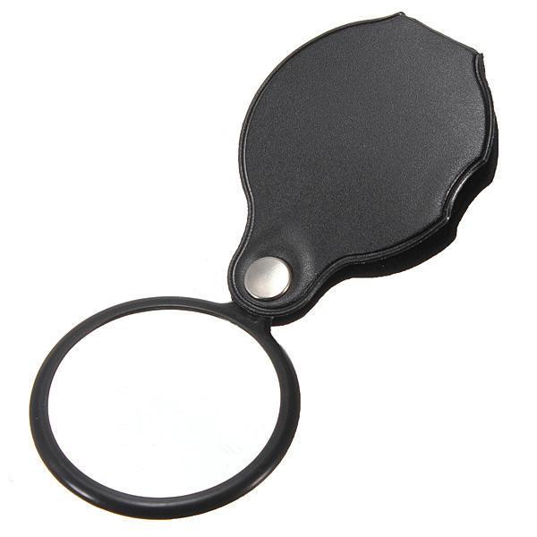 shopping כלי מדידה 5X Pocket Folding Magnifier with Magnifying Glass Pouch