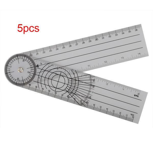 shopping כלי מדידה 5pcs Multi-Ruler 360 Degree Goniometer Angle Spinal Ruler