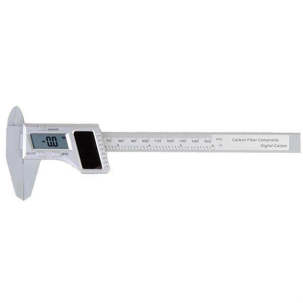shopping כלי מדידה 150mm LCD Solar Digital Caliper Carbon Fiber Composite Measuring tool