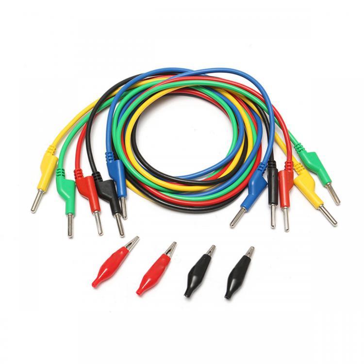 shopping כלי מדידה DANIU 5Pcs 5 Colors Silicone Banana to Banana Plugs Test Probe Leads Cable