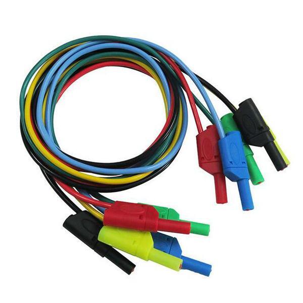 shopping כלי מדידה DANIU P1050 5Pcs 5 Colours 1M 4mm Banana to Banana Plug Soft Silicone Test Cable Lead for Multimeter