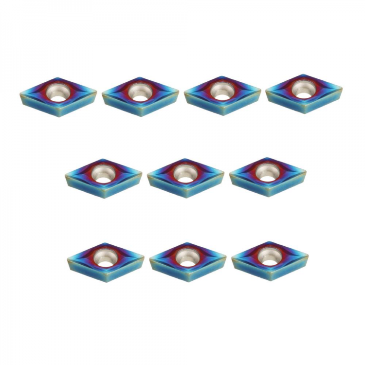 shopping כלים מכאניים Drillpro 10pcs HRC45 Blue Nano DCMT070204 YBC251 Carbide Insert for SDJCR/SDNCN/SDQCR Turning Tool