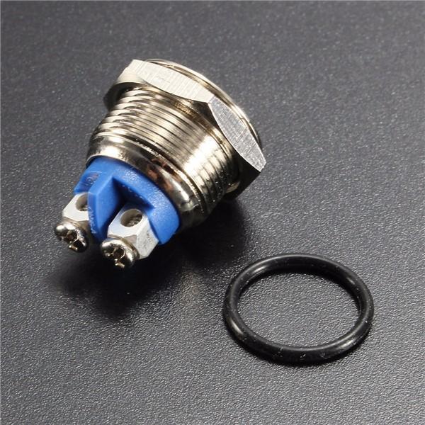 shopping כלים מכאניים 3A 250VAC 16mm Start Horn Button Metal Waterproof Push Button Switch Nickel Brass Button