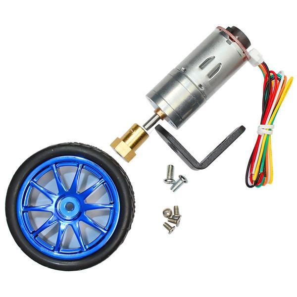 shopping כלים מכאניים CHIHAI  MOTOR 6V 210RPM Encoder Motor DC Gear Motor with Mounting Bracket and Wheel