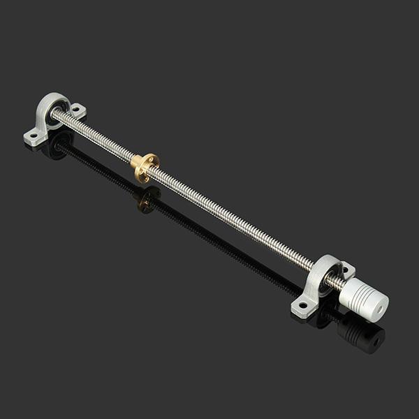 shopping כלים מכאניים Machifit T8 400mm Stainless Steel Lead Screw Set with Mounted Ball Bearing and Shaft Coupling